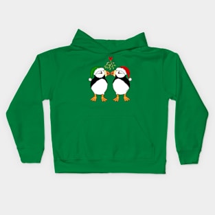 Mistletoe Kiss Puffins Kids Hoodie